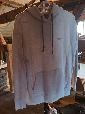 Bench Light Gray Men's Pullover Hoodie with Drawstring